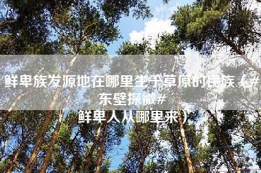 鲜卑族发源地在哪里生于草原的民族（#东壁探微# 鲜卑人从哪里来）