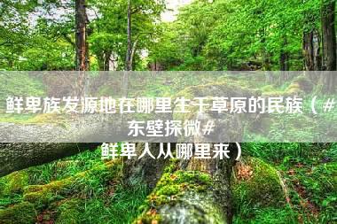 鲜卑族发源地在哪里生于草原的民族（#东壁探微# 鲜卑人从哪里来）