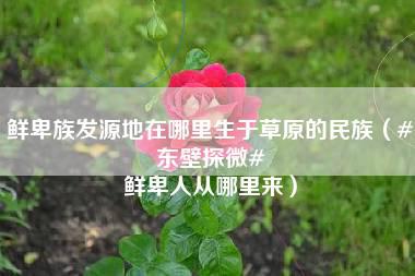 鲜卑族发源地在哪里生于草原的民族（#东壁探微# 鲜卑人从哪里来）