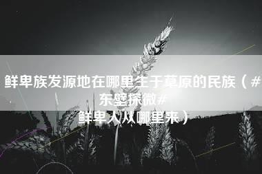 鲜卑族发源地在哪里生于草原的民族（#东壁探微# 鲜卑人从哪里来）