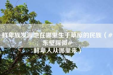 鲜卑族发源地在哪里生于草原的民族（#东壁探微# 鲜卑人从哪里来）