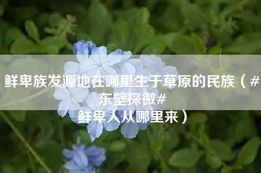 鲜卑族发源地在哪里生于草原的民族（#东壁探微# 鲜卑人从哪里来）