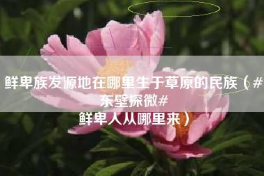 鲜卑族发源地在哪里生于草原的民族（#东壁探微# 鲜卑人从哪里来）