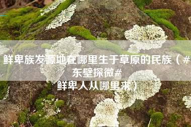 鲜卑族发源地在哪里生于草原的民族（#东壁探微# 鲜卑人从哪里来）