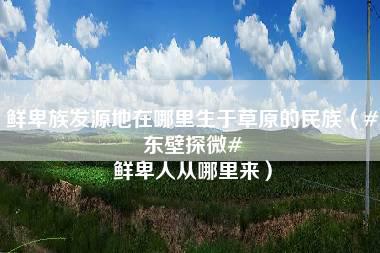 鲜卑族发源地在哪里生于草原的民族（#东壁探微# 鲜卑人从哪里来）