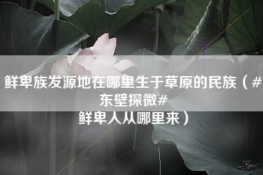 鲜卑族发源地在哪里生于草原的民族（#东壁探微# 鲜卑人从哪里来）