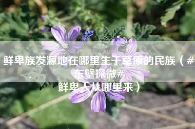 鲜卑族发源地在哪里生于草原的民族（#东壁探微# 鲜卑人从哪里来）