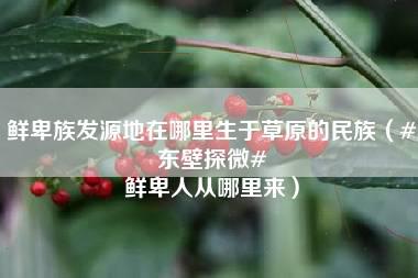 鲜卑族发源地在哪里生于草原的民族（#东壁探微# 鲜卑人从哪里来）