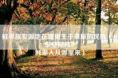 鲜卑族发源地在哪里生于草原的民族（#东壁探微# 鲜卑人从哪里来）