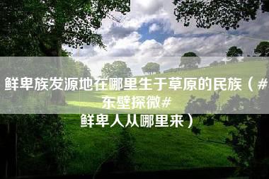 鲜卑族发源地在哪里生于草原的民族（#东壁探微# 鲜卑人从哪里来）