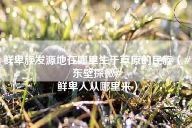 鲜卑族发源地在哪里生于草原的民族（#东壁探微# 鲜卑人从哪里来）