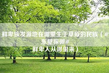 鲜卑族发源地在哪里生于草原的民族（#东壁探微# 鲜卑人从哪里来）