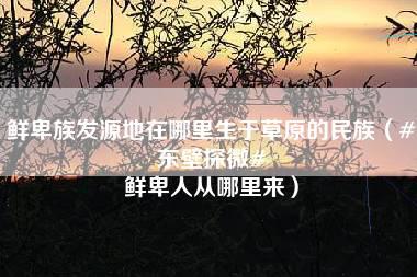 鲜卑族发源地在哪里生于草原的民族（#东壁探微# 鲜卑人从哪里来）