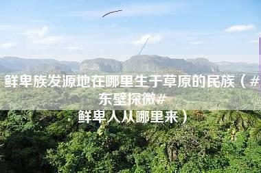 鲜卑族发源地在哪里生于草原的民族（#东壁探微# 鲜卑人从哪里来）