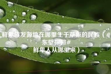 鲜卑族发源地在哪里生于草原的民族（#东壁探微# 鲜卑人从哪里来）