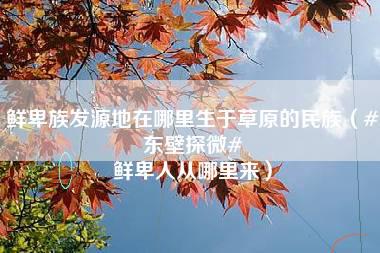 鲜卑族发源地在哪里生于草原的民族（#东壁探微# 鲜卑人从哪里来）