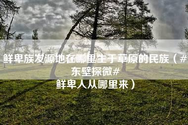 鲜卑族发源地在哪里生于草原的民族（#东壁探微# 鲜卑人从哪里来）