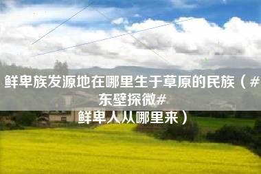 鲜卑族发源地在哪里生于草原的民族（#东壁探微# 鲜卑人从哪里来）