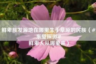 鲜卑族发源地在哪里生于草原的民族（#东壁探微# 鲜卑人从哪里来）