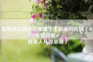 鲜卑族发源地在哪里生于草原的民族（#东壁探微# 鲜卑人从哪里来）