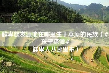 鲜卑族发源地在哪里生于草原的民族（#东壁探微# 鲜卑人从哪里来）