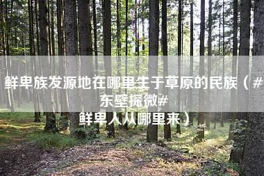 鲜卑族发源地在哪里生于草原的民族（#东壁探微# 鲜卑人从哪里来）