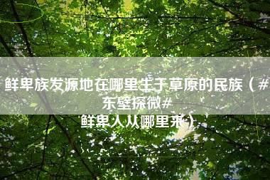 鲜卑族发源地在哪里生于草原的民族（#东壁探微# 鲜卑人从哪里来）