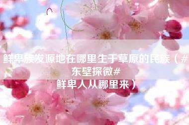 鲜卑族发源地在哪里生于草原的民族（#东壁探微# 鲜卑人从哪里来）