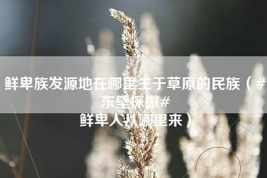 鲜卑族发源地在哪里生于草原的民族（#东壁探微# 鲜卑人从哪里来）