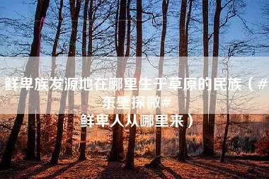 鲜卑族发源地在哪里生于草原的民族（#东壁探微# 鲜卑人从哪里来）