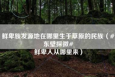 鲜卑族发源地在哪里生于草原的民族（#东壁探微# 鲜卑人从哪里来）