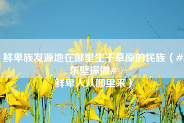 鲜卑族发源地在哪里生于草原的民族（#东壁探微# 鲜卑人从哪里来）