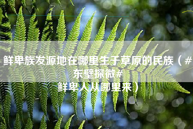 鲜卑族发源地在哪里生于草原的民族（#东壁探微# 鲜卑人从哪里来）